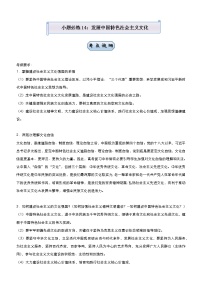 新高中政治高考 2021届小题必练14 发展中国特色社会主义文化 教师版