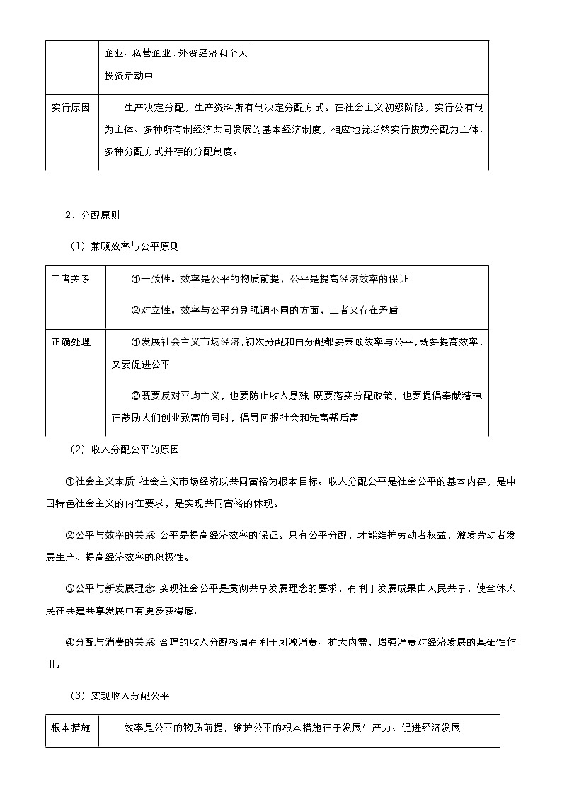 新高中政治高考 （新高考）2021届高考二轮精品专题三 经济制度与收入分配 学生版第2页