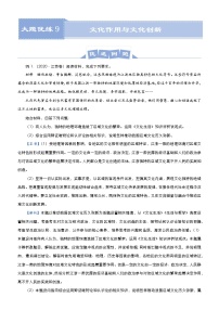 新高中政治高考 （新高考）2021届高三大题优练9 文化作用与文化创新 教师版