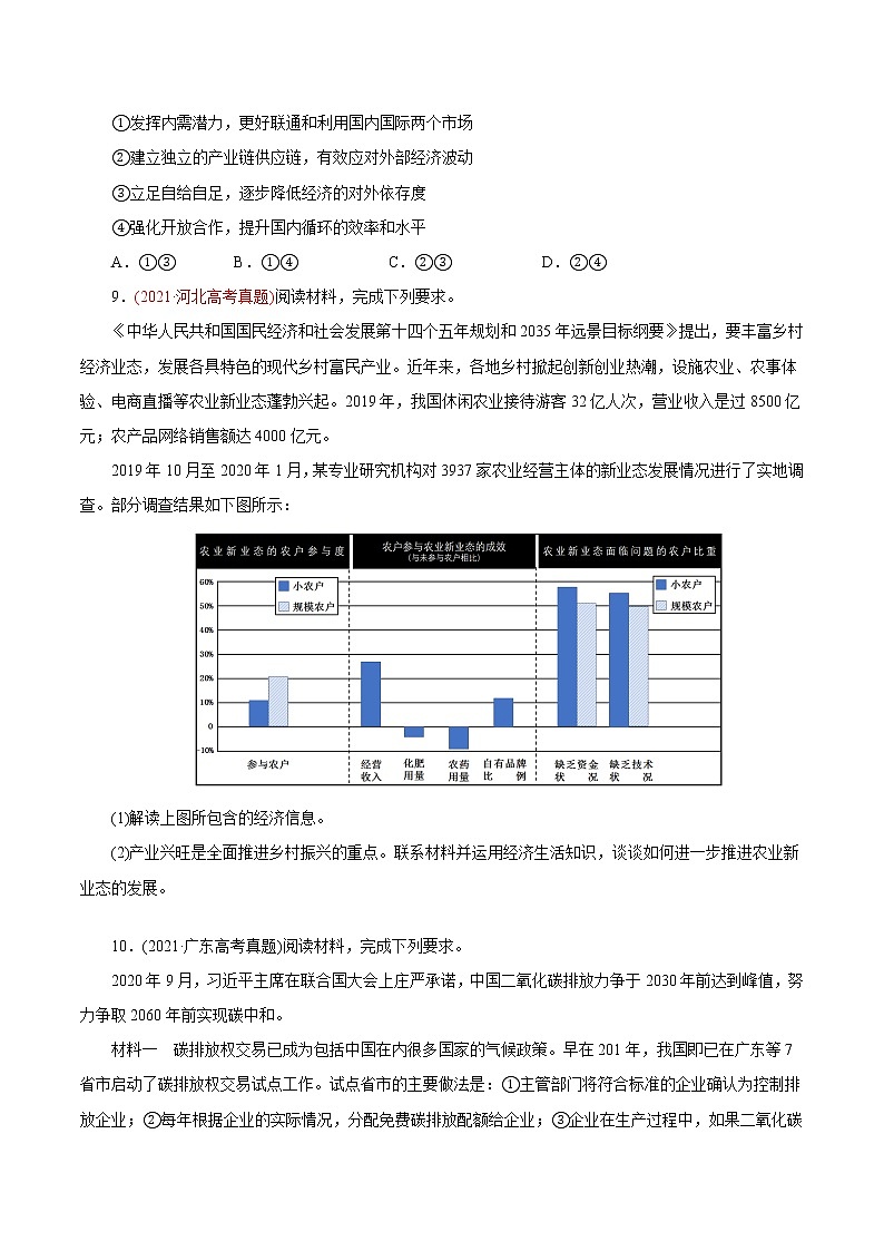 新高中政治高考专题04 发展社会主义市场经济-2021年高考政治真题与模拟题分类训练（学生版）03