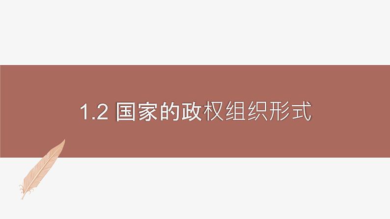 高中思想政治统编版选择性必修一 1.2国家的政权组织形式 课件第1页