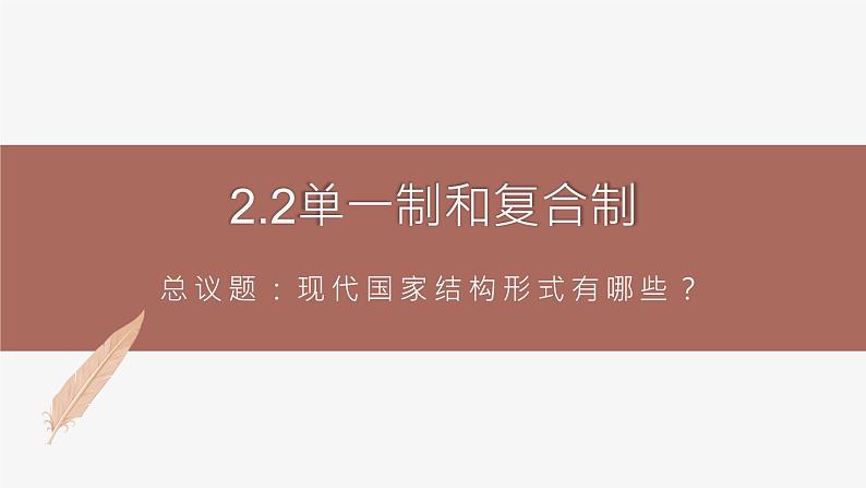 高中思想政治统编版选择性必修一 2.2单一制和复合制 课件01