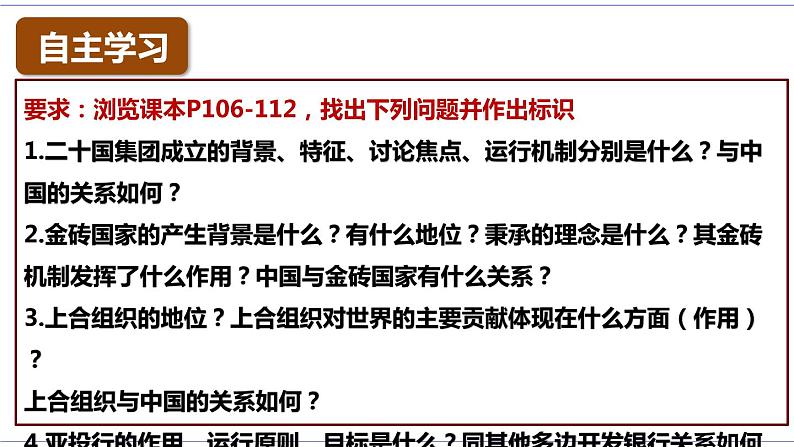 9.2 中国与新兴国际组织 课件 统编版高中政治选修一06