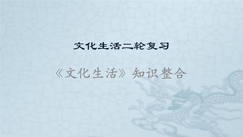 新高中政治高考《文化生活》模块整合-2021年高考政治二轮复习高效课堂课件第1页