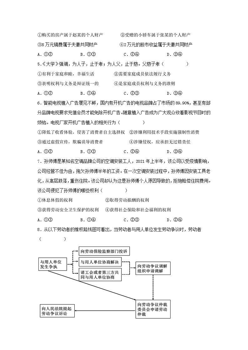 2021-2022学年辽宁省阜新市第二高级中学高二下学期期末考试政治试卷含答案02
