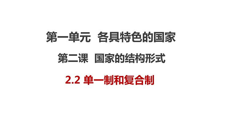 2.2 单一制和复合制 课件-2022-2023学年高中政治统编版选择性必修一当代国际政治与经济第2页