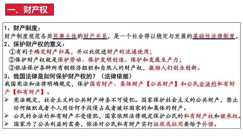 2.1 保障各类物权 课件-2023届高考政治一轮复习统编版选择性必修二法律与生活第5页