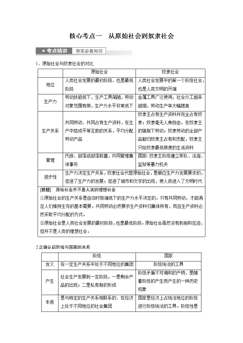 (部编版)高考政治一轮复习讲义第1课第1课时原始社会的解体和阶级社会的演进(含解析)第2页