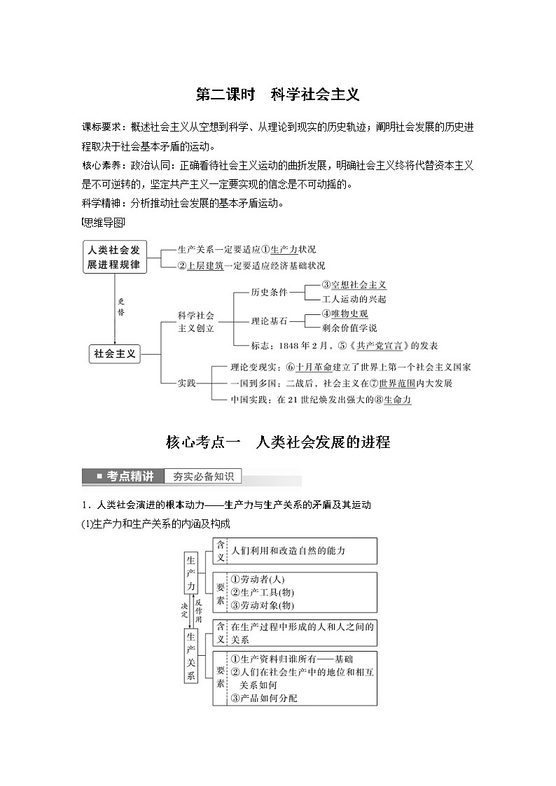 (部编版)高考政治一轮复习讲义第1课第2课时科学社会主义(含解析)01