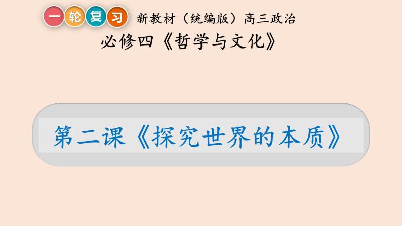 2022-2023学年高中政治统编版必修四：第二课 探究世界的本质 课件01