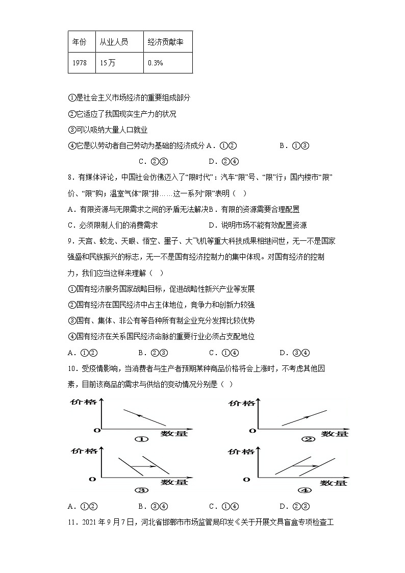 山东省青岛市第二中学2022-2023学年高一政治上学期1月期末试题（Word版附答案）第3页