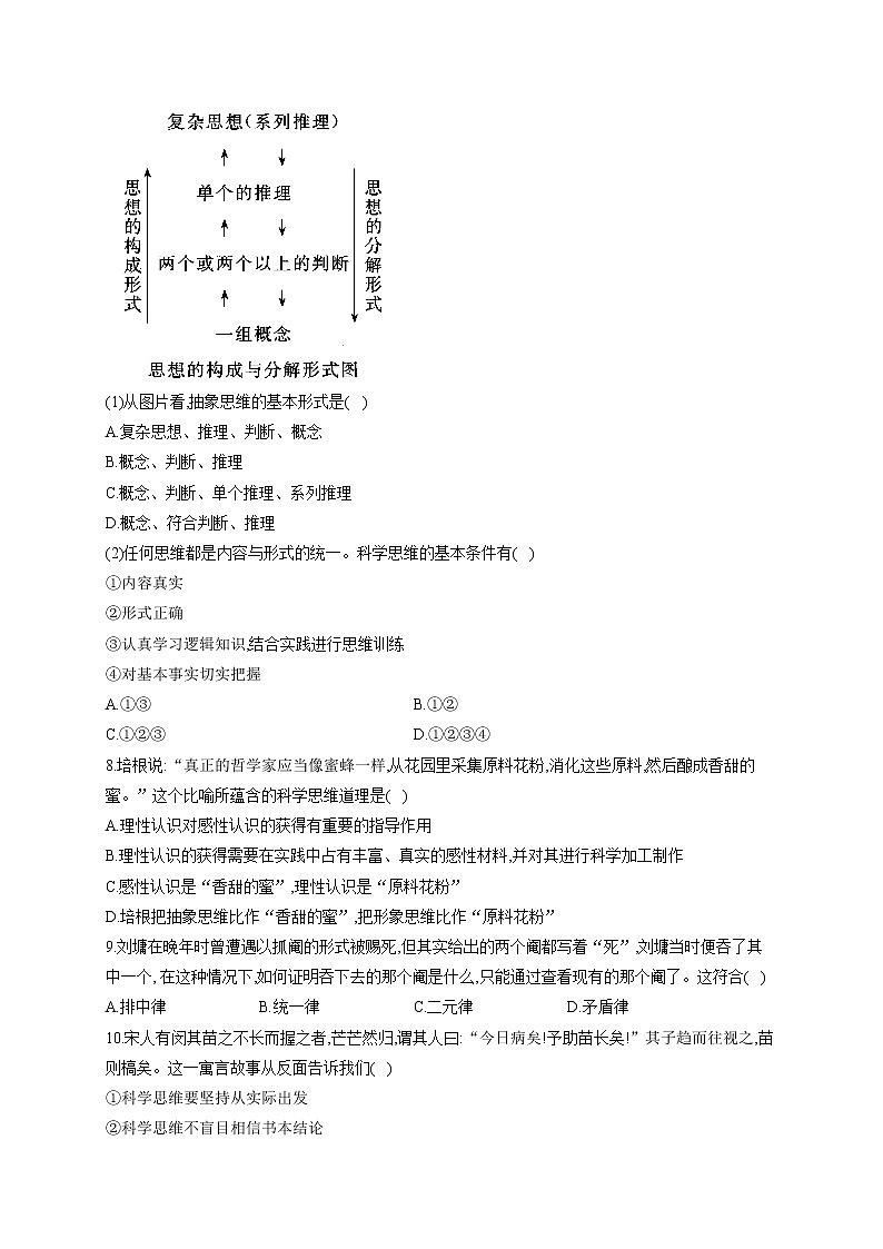第一单元 树立科学思维观念 单元质量评估试题-【新教材 】2020-2021学年高中政治统编版选择性必修三（含解析）第3页