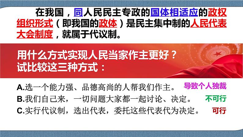 5.2 人民代表大会制度：我国的根本政治制度 高一政治高效备课 优秀课件+课堂检测（统编版必修3）05