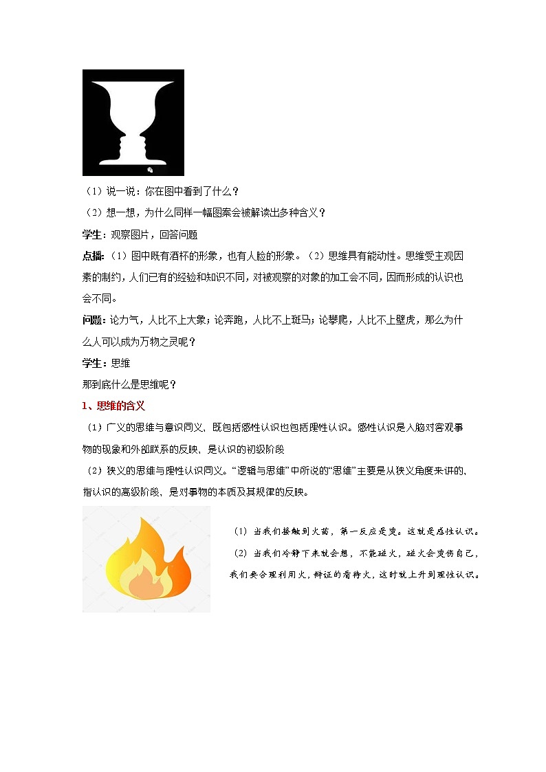 1.1思维的含义与特征(精编课件+教案+同步练习）精编高二政治同步备课系列（统编版选择性必修3）02