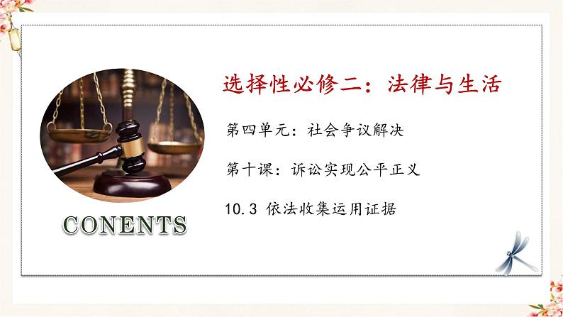 10.3 依法收集运用证据（精编课件+教案+练习+素材）精编高二政治同步备课系列（选择性必修2）01