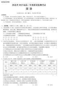 2023河北省高三上学期（期末）质量监测考试政治试题PDF版含答案