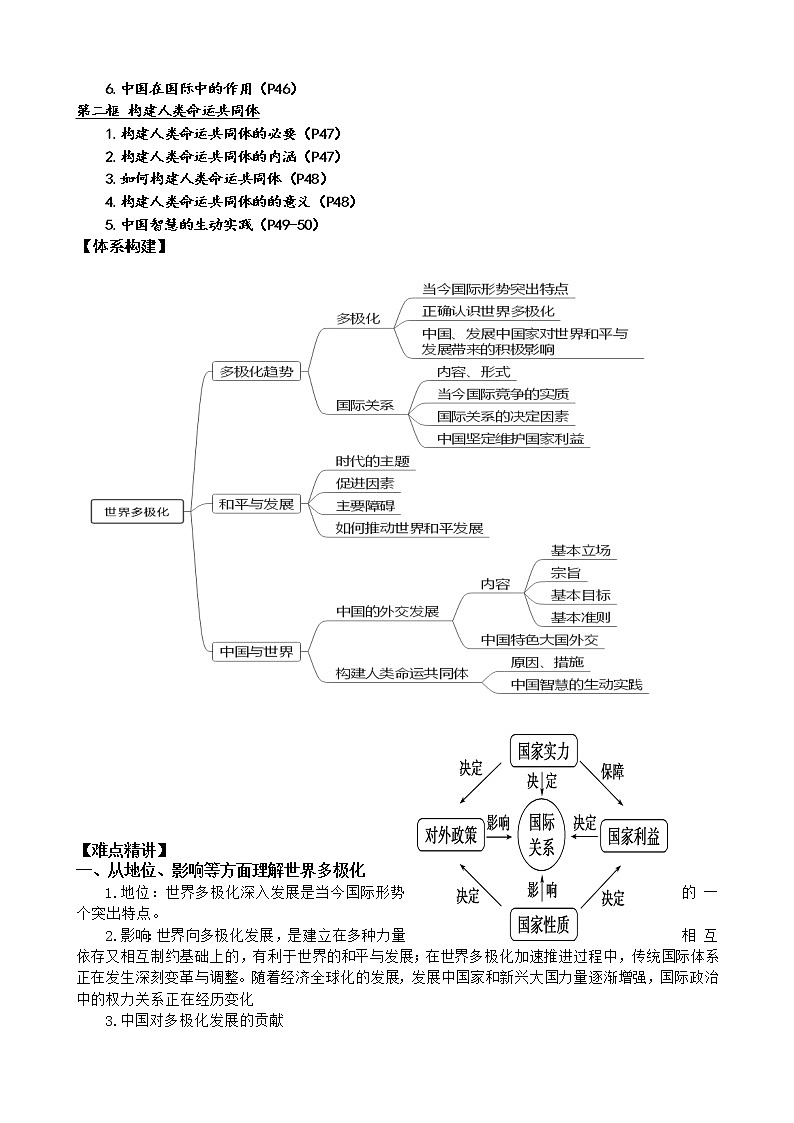 第二单元 世界多极化 复习学案  2022-2023学年度高中政治统编版选择性必修一当代国际政治与经济02