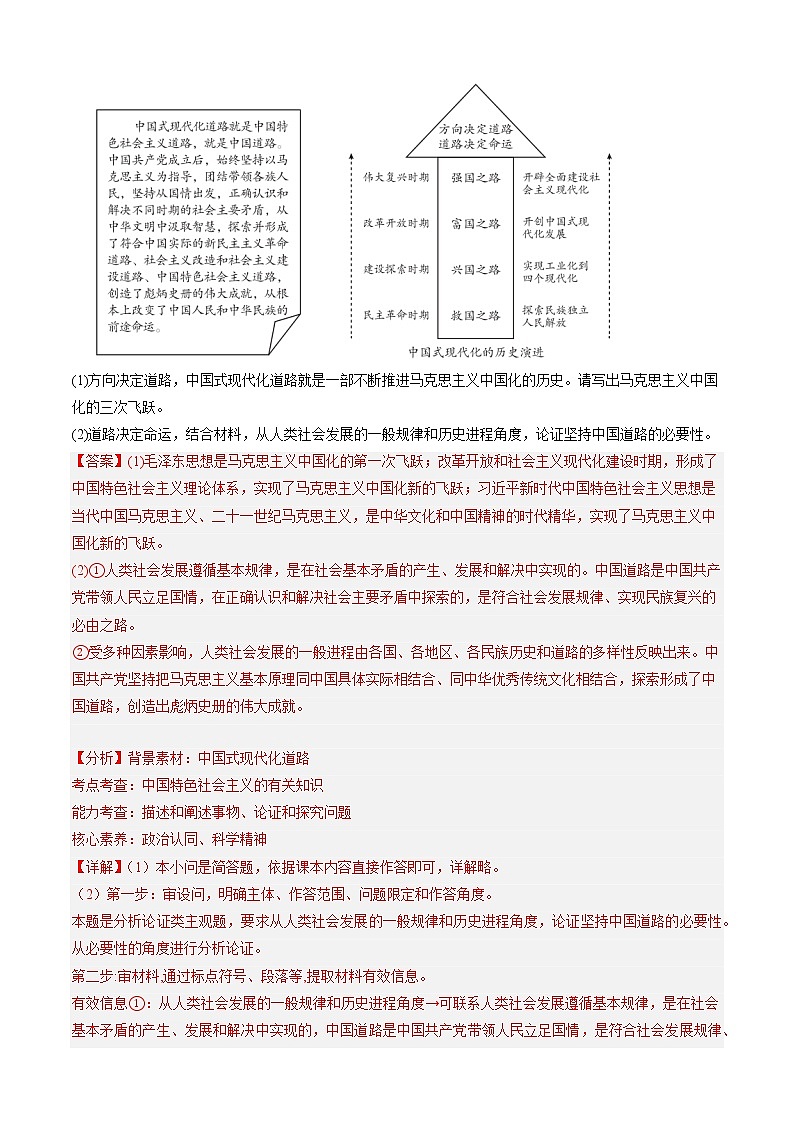必修一 《中国特色社会主义》主观题特训（解析版）第3页