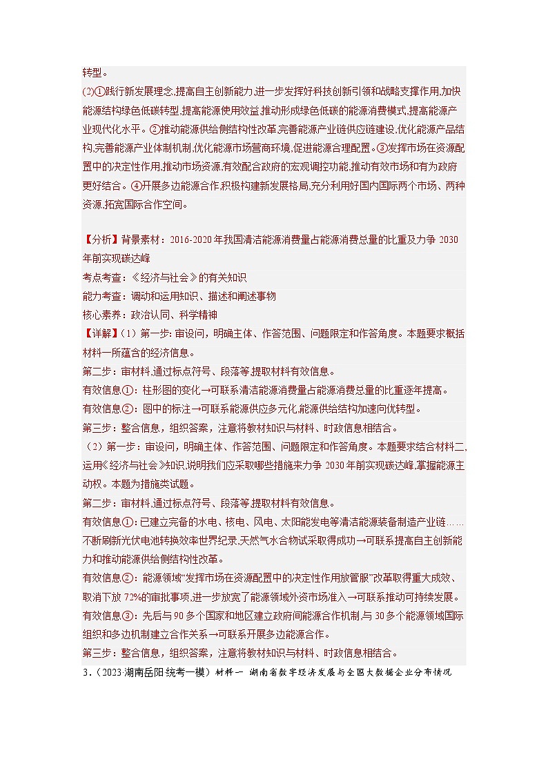 必修二《经济与社会》综合主观题特训（精练）-备战高考政治二轮复习核心专题讲+练（新教材新高考）03