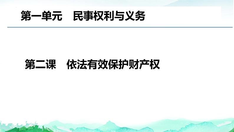 第二课 依法有效保护财产权 课件-2023届高考政治一轮复习统编版选择性必修二法律与生活第1页