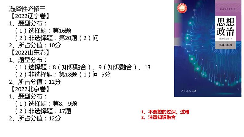 第三单元 运用辩证思维方法 课件-2023届高考政治二轮复习统编版选择性必修三逻辑与思维01