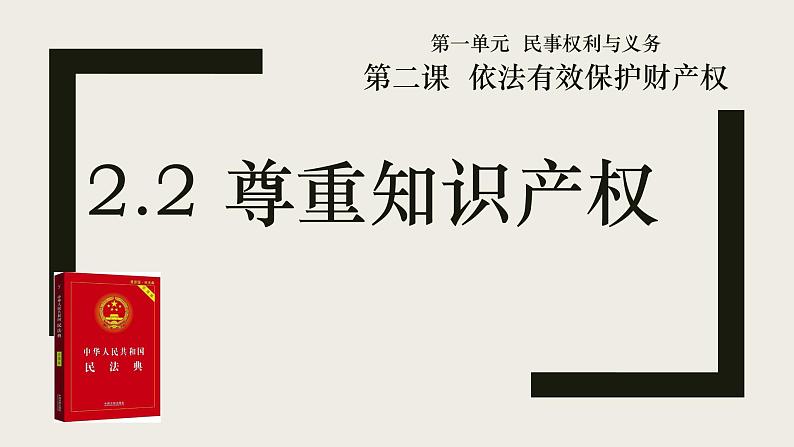 高中政治统编版选择性必修二2.2 尊重知识产权 课件01