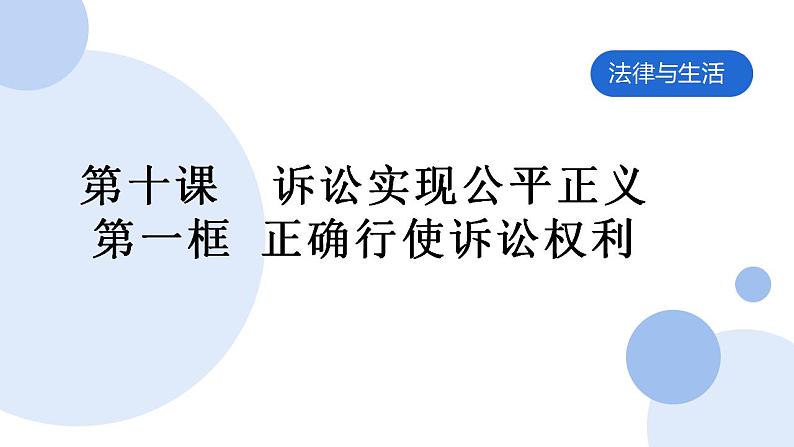 10.1正确行使诉讼权利课件-2022-2023学年高中政治统编版选择性必修二法律与生活第1页