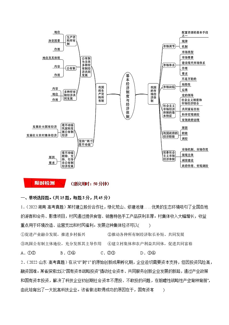 重难点05 生产资料所有制与经济体制（原卷版）第3页