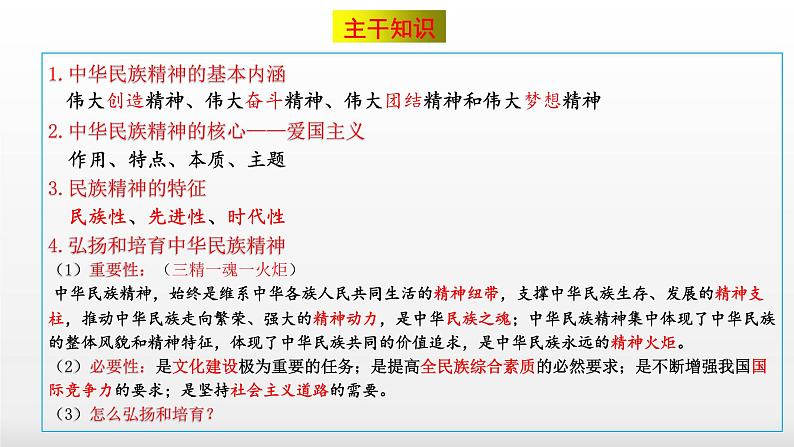 第七课  我们的民族精神课件-2023届高考政治一轮复习人教版必修三文化生活03