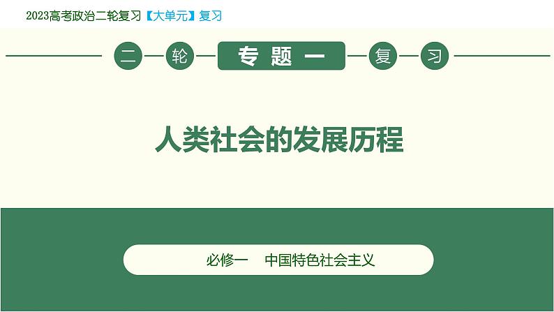 专题01 人类社会发展历程（精讲课件）2023年高考政治二轮专题复习（新教材）第1页