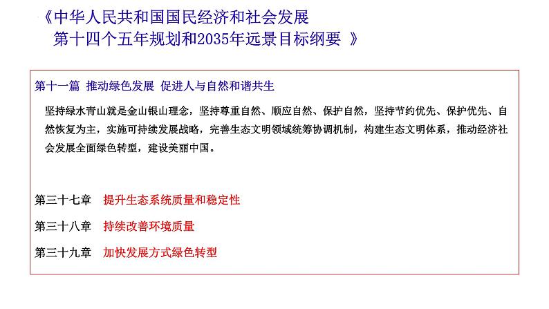 推动绿色发展，促进人与自然和谐共生复习课件-2023届高三政治二轮复习时政专题复习04