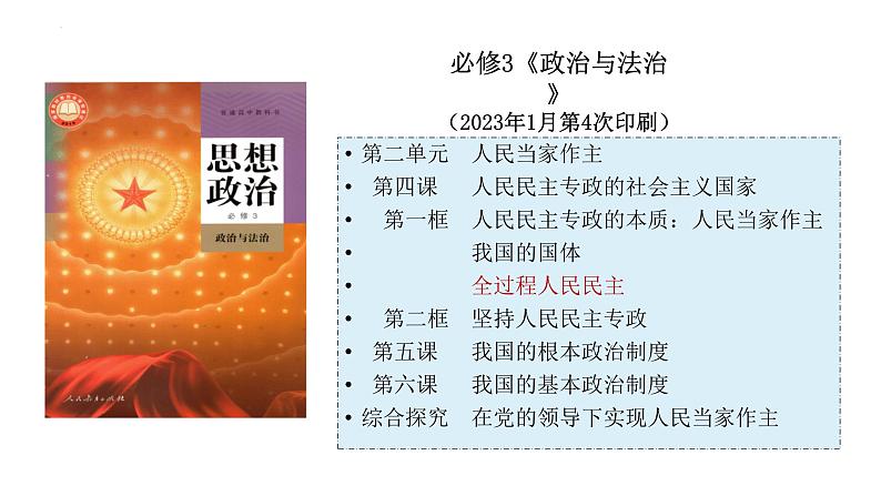 全过程人民民主 专题复习课件-2023届高考政治二轮复习统编版02