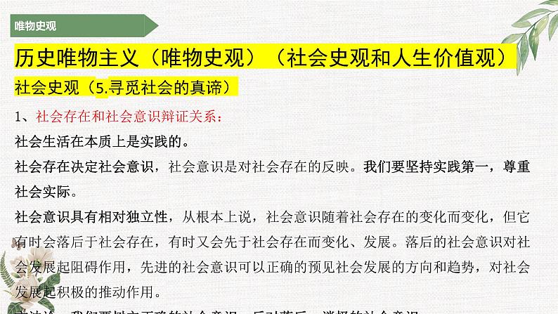 寻觅社会的真谛主观题课件-2023届高考政治二轮复习统编版必修四哲学与文化第4页