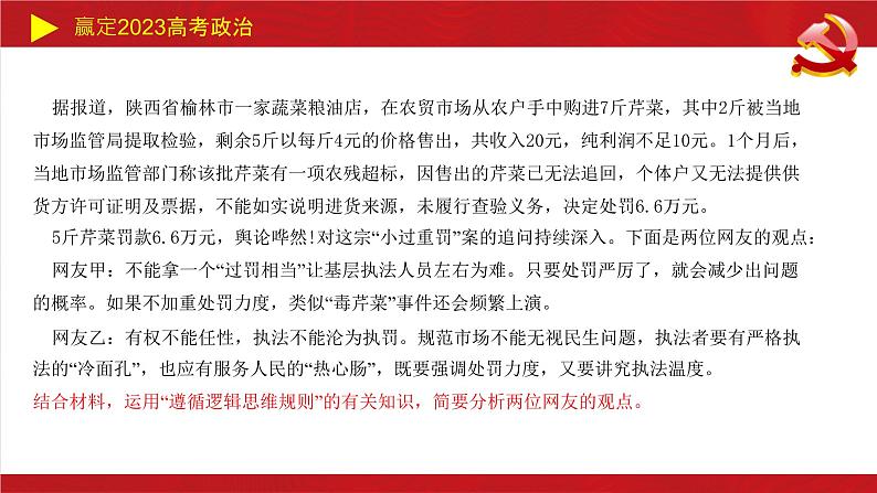 逻辑与思维主观题综合突破课件-2023届高考政治二轮复习统编版选择性必修三第4页