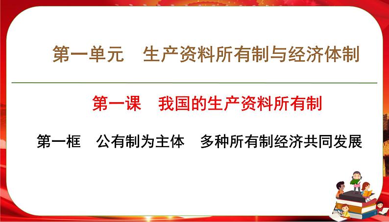 第一单元-第一课-第一框 公有制为主体 多种所有制经济共同发展（课件PPT）01