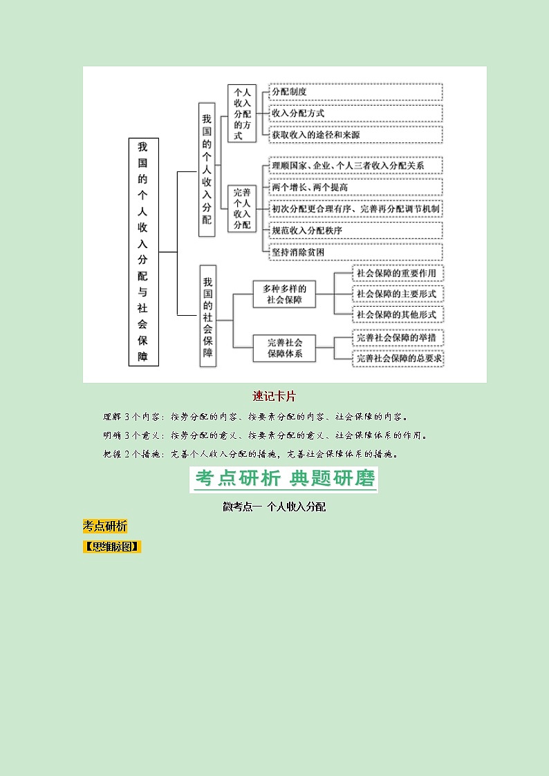 第04课 我国的个人收入分配与社会保障（精讲word）-2023年高考政治一轮复习讲练测（新教材新高考）02