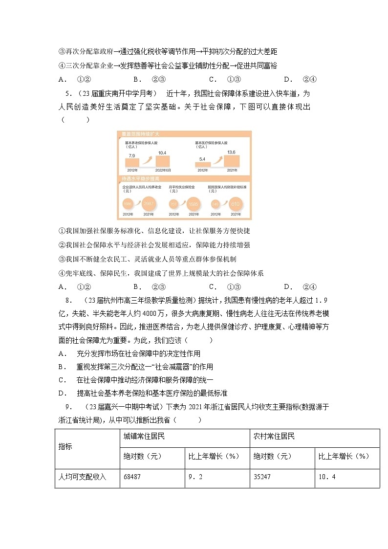 专题三 经济发展与社会保障（原卷版）第2页