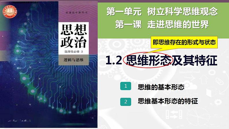 1.2 思维形态及其特征 课件-2022-2023学年高中政治统编版选择性必修三逻辑与思维01