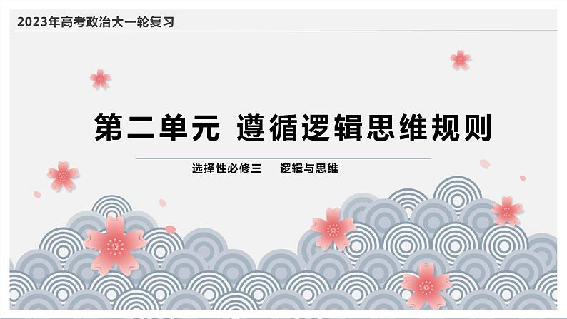 第二单元 遵循逻辑思维规则 课件-2023届高考政治一轮复习统编版选择性必修三逻辑与思维01