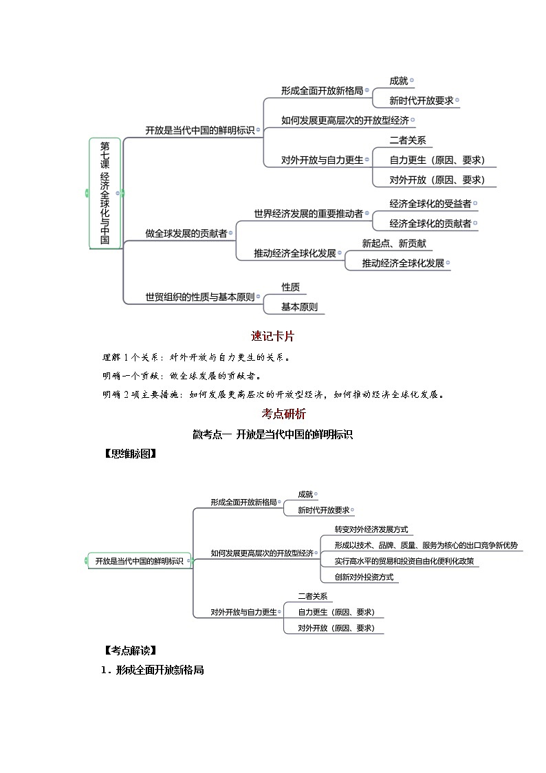 第07课 经济全球化与中国（精讲word）-2023年高考政治一轮复习讲练测（新教材新高考）02