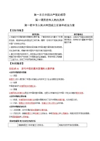 政治 (道德与法治)必修3 政治与法治第一单元 中国共产党的领导第一课 历史和人民的选择中华人民共和国成立前各种政治力量学案及答案