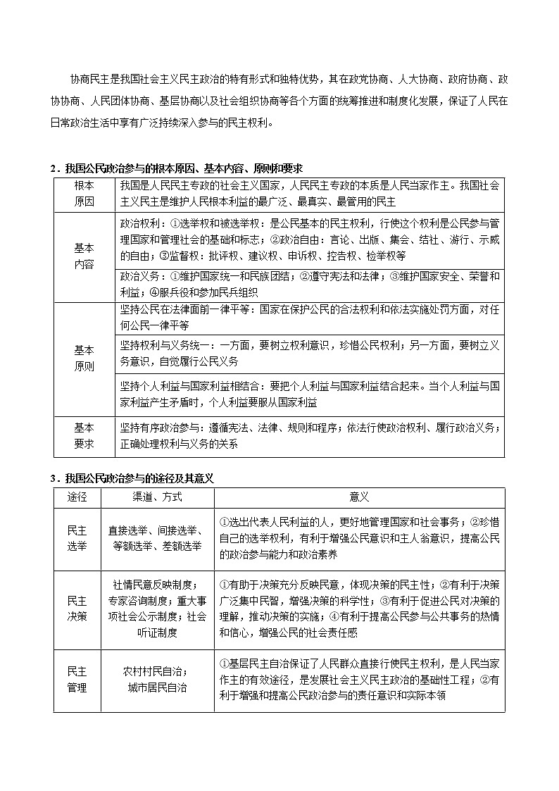 (统编版)高中政治必修三同步讲义4.1 人民民主专政的本质：人民当家作主（教师版）03