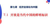 高中政治 (道德与法治)人教统编版选择性必修1 当代国际政治与经济开放是当代中国的鲜明标识评课课件ppt