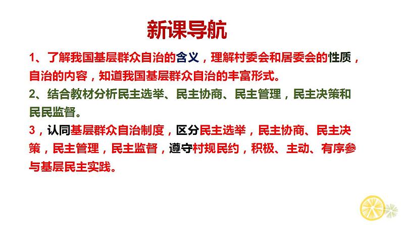 6.3 基层群众自治制度 课件-2022-2023学年高中政治统编版必修三政治与法治02