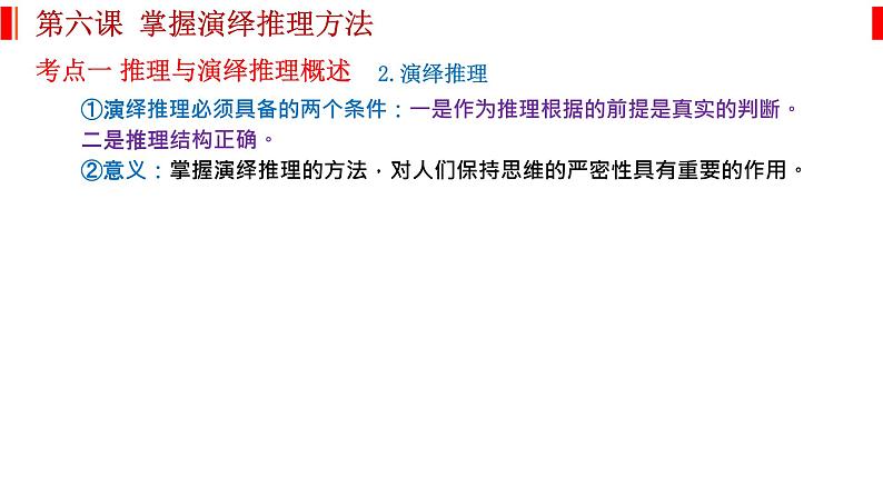 第六课 掌握演绎推理方法 课件-2023届高考政治一轮复习统编版选择性必修三逻辑与思维第3页