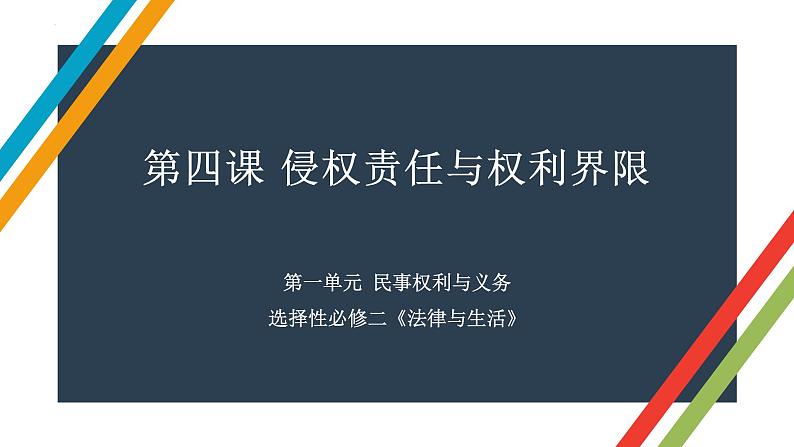 第四课 侵权责任与权利界限 课件-2023届高考政治一轮复习统编版选择性必修二法律与生活01