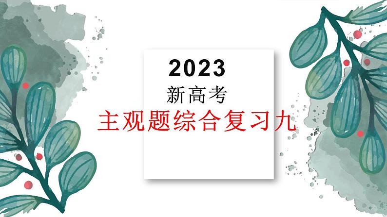 主观题综合练习-2023届高考政治二轮复习统编版课件PPT第1页