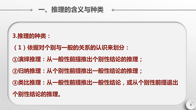 6.1 推理与演绎推理概述课件-高中政治统编版选择性必修三逻辑与思维第8页