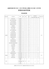 四川省成都石室中学2022-2023学年高三上学期10月月考政治试题答案