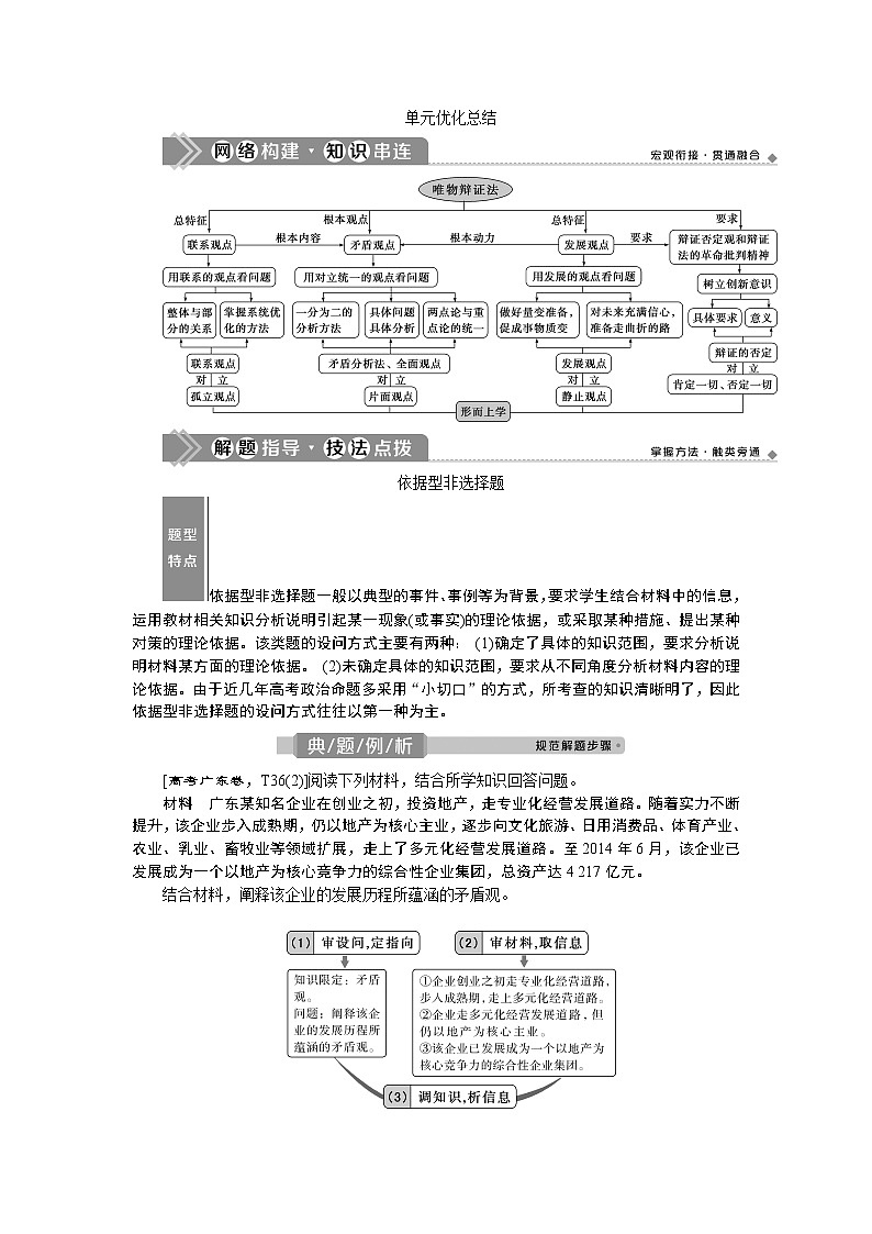 新高中政治高考2021年高考政治一轮复习（新高考版） 第4部分 第3单元  单元优化总结第1页